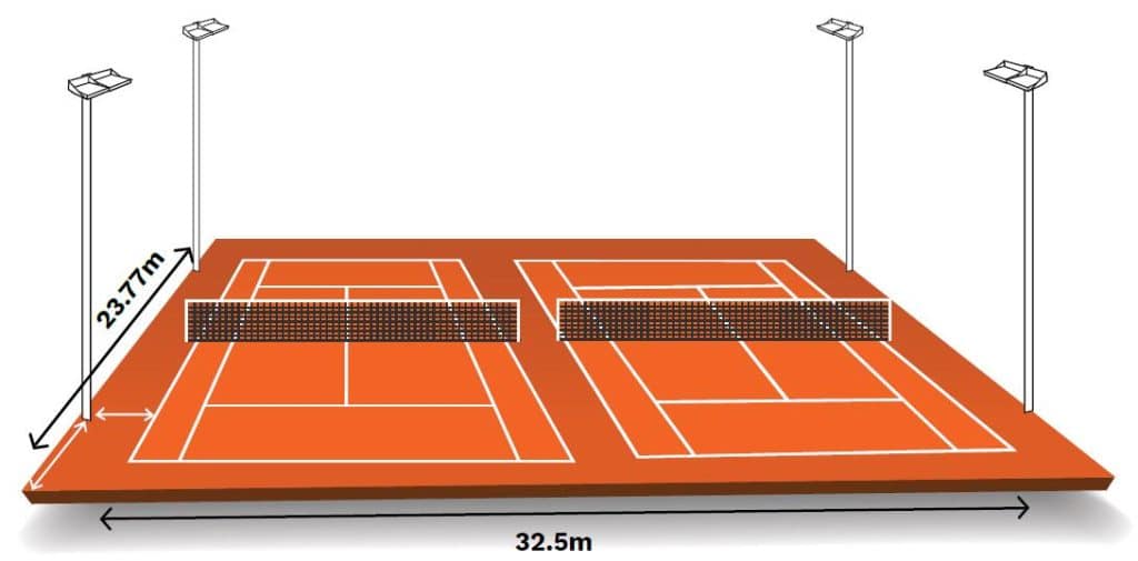 Outdoor tennis court lighting