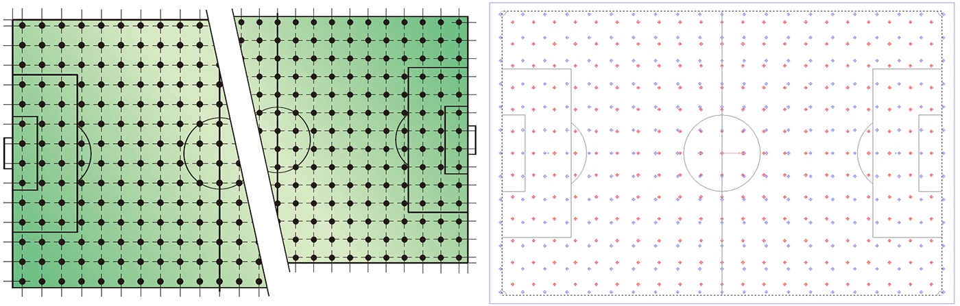 Расчетные точки сетки освещения